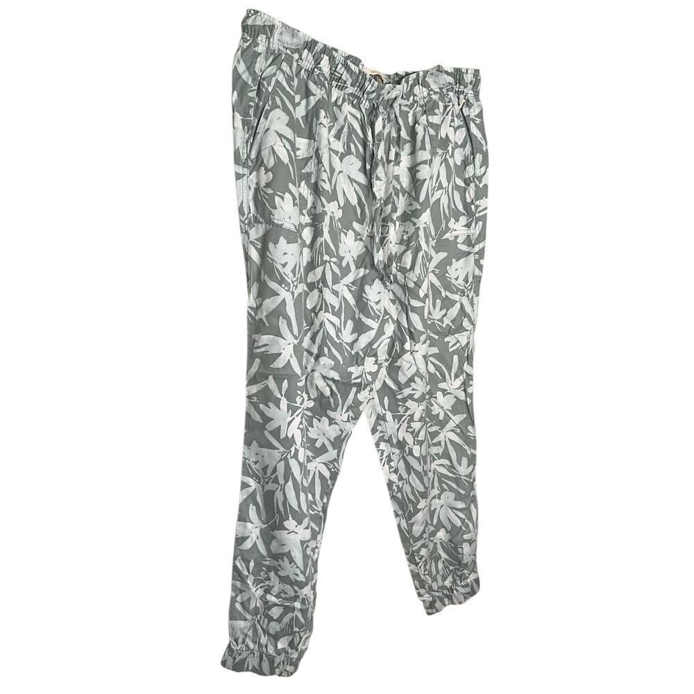Cynthia Rowley Floral Jogger Pants‎ Floral Print 100% Loycell Gray Size L NWT